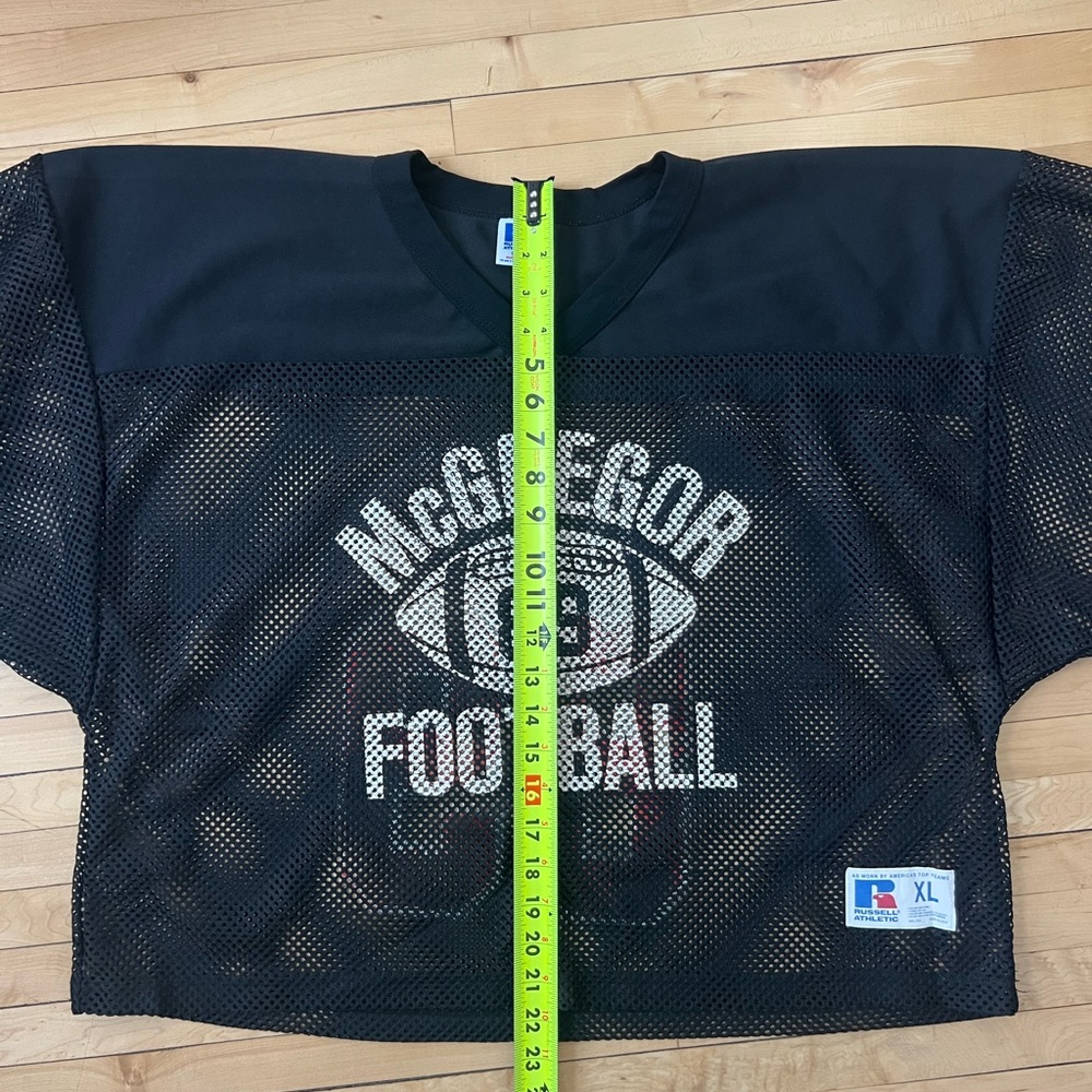 Vintage Russell Athletic Cropped Mesh Football Jersey McGregor 89 USA Boxy Black - Picture 6 of 6